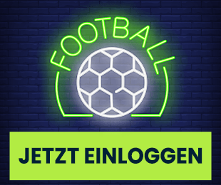 wettigo-sport Neon Fussball Symbol mit Ball auf Ziegelwand